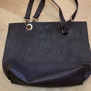 NWOT - Soft distressed Vegan Leather Tote - Chocolate Colored